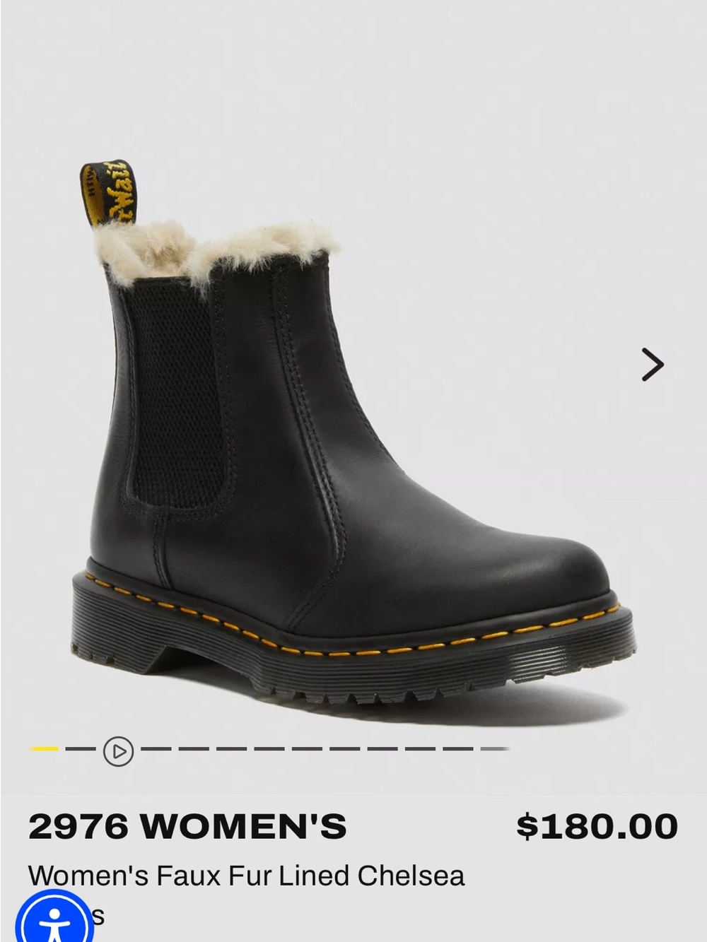 Black Faux-Fur Lined Chelsea Boots - Women's